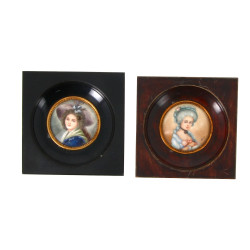 "Portrait de femme en chapeau" et "Portr