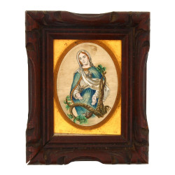 "Vierge au nid", peinture sur soie à vue