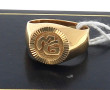 Chevalière en or jaune 18 carats, poinço