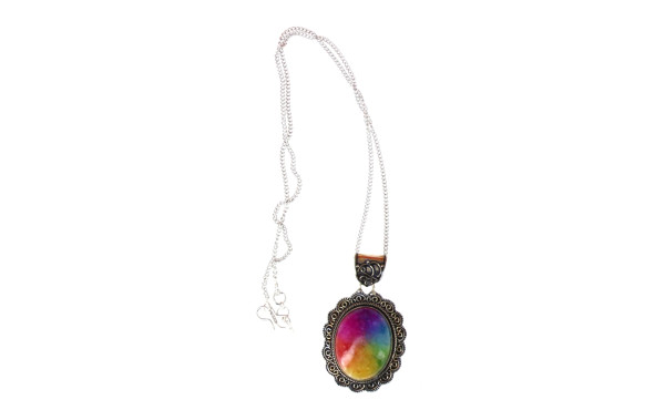 Pendentif ovale en argent 925ème sertie 