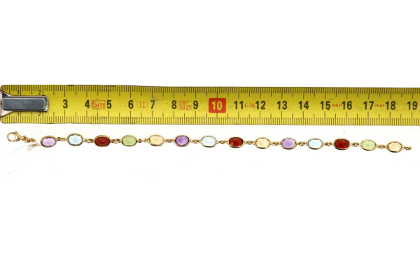 Bracelet ligne en or jaune 750ème et pie