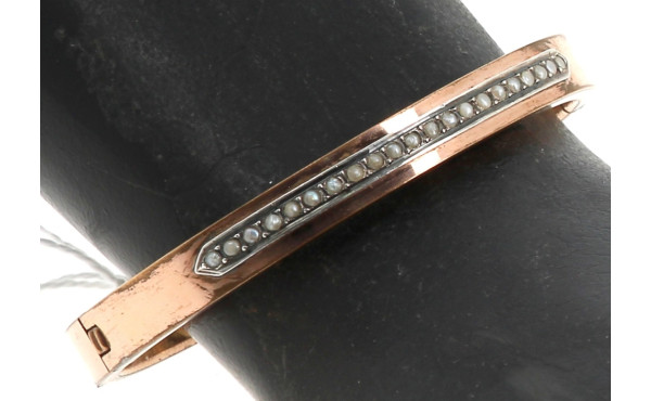 Bracelet ancien ouvrant en plaqué or et 
