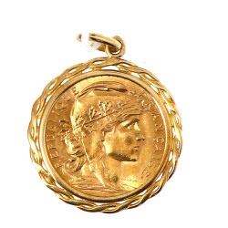 Pièce de 20 F or montée en pendentif, mo