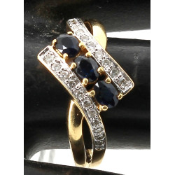 Bague en or jaune 18 carats, poinçon têt