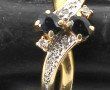 Bague en or jaune 18 carats sertie de 2 