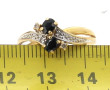 Bague en or jaune 18 carats sertie de 2 