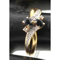 Bague en or jaune 18 carats sertie de 2 