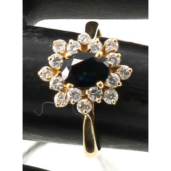Bague en or jaune 18 carats, poinçon têt