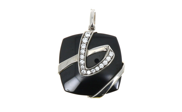 Pendentif design en argent 925ème, stras