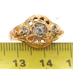 Bague ancienne en or jaune 18 carats, po