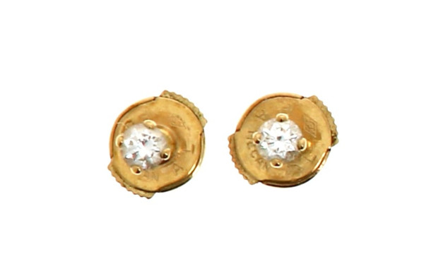 Paire de puces d'oreilles en or jaune 18