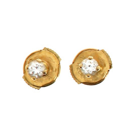 Paire de puces d'oreilles en or jaune 18