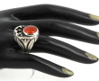 Bague en argent et cabochon couleur ambr