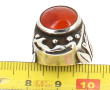 Bague en argent et cabochon couleur ambr