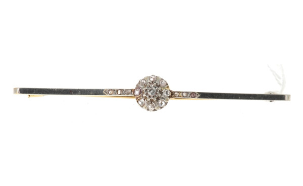 Broche barrette deux ors, 18 carats, ser