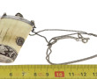 Tabatière en os et argent, H 6 cm, trava