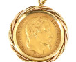 Pièce 20 F or, montée en pendentif, poid
