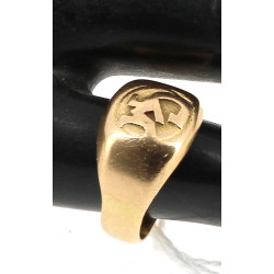 Chevalière en or jaune 18 carats, poinço
