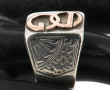 Bague en argent à décor floral sur les c