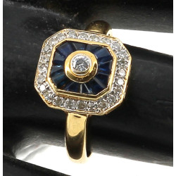 Bague en or jaune 18 carats, poinçon têt