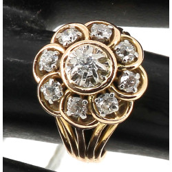 Bague en or jaune 18 carats, poinçon têt