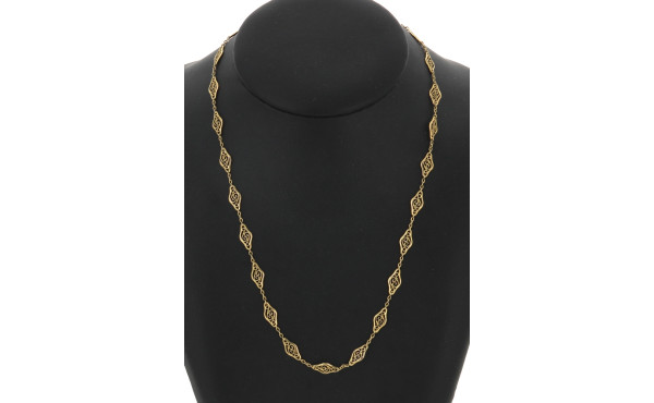 Collier ancien en plaqué or à maille fil