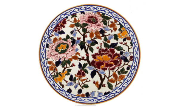 GIEN - Plat à tarte en faïence décor de 