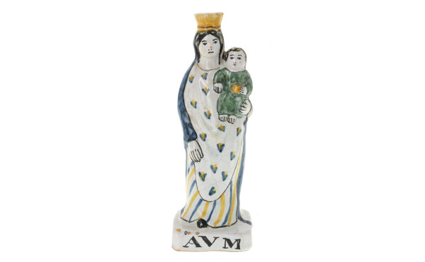 France XIXème - Ste Vierge en faïence po