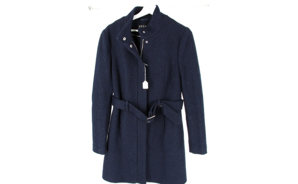 BREAL - Manteau femme bleu marine ceintu