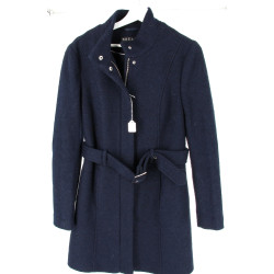 BREAL - Manteau femme bleu marine ceintu