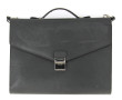 LANCEL - Cartable en cuir gris, avec ans
