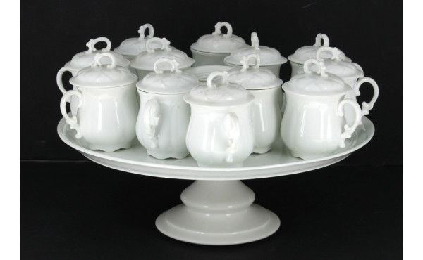 Service à crème en porcelaine blanche co