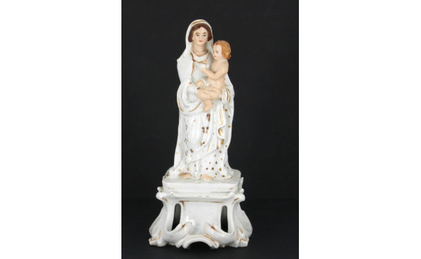STE VIERGE XIXème - Statuette en porcela