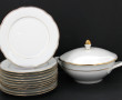 Service de table en porcelaine blanche e