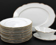 Service de table en porcelaine blanche e