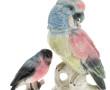 Perroquet branché, sujet en porcelaine, 
