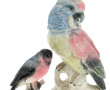 Perroquet branché, sujet en porcelaine, 