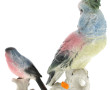 Perroquet branché, sujet en porcelaine, 