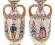 HENRIOT QUIMPER - Paire de vases à deux 