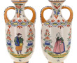 HENRIOT QUIMPER - Paire de vases à deux 