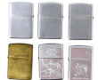 ZIPPO - Lot de 6 briquets dont un gravé 