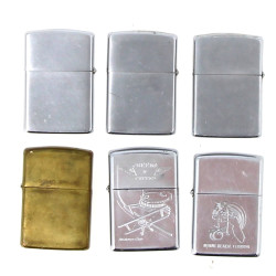 ZIPPO - Lot de 6 briquets dont un gravé 