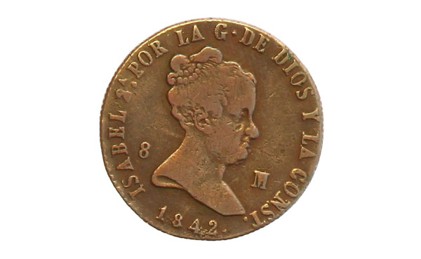 ISABELLE II d'Espagne - 8 maravedis en c