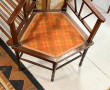Chaise d'angle anglaise en acajou à 5 pi