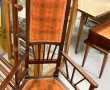 Chaise d'angle anglaise en acajou à 5 pi