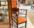 Chaise d'angle anglaise en acajou à 5 pi