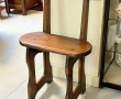 Siège ancien étroit en bois fruitier H 9
