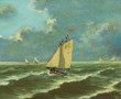 BIOT (Xxème) "Voiliers en mer", huile su