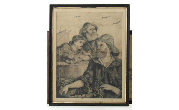 Lot de 2 dessins : "Marins et mousse" (q