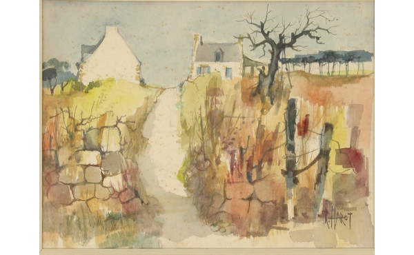Roger HAROT (1928-2003) "Chemin en Breta